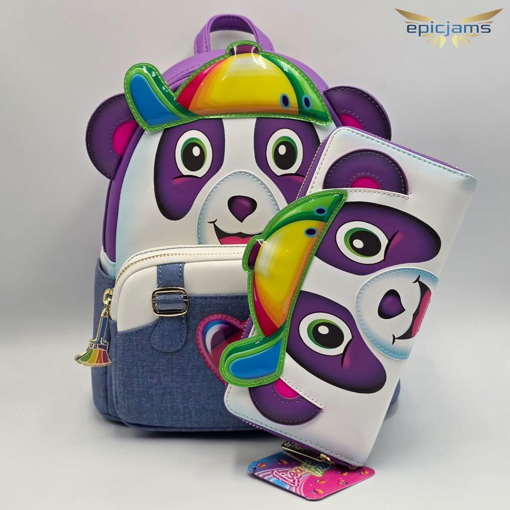 Loungefly Lisa Frank Panda Painter Cosplay Mini Backpack Set Brand new with tags